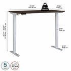 Bureau assis-debout à hauteur réglable 60 po x 30 po Move 40 Series de Bush Business Furniture - noyer noir/gris métallique-Le piètement d’acier soudé de calibre 16 offre une excellente solidité structurelle avec un poids supporté pouvant atteindre 176 lb