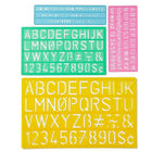 C-THRU - 4 grilles trace-lettres, majuscules, lettres et chiffres, 6 ensembles/paquet-Comprend 4 grilles de lettres en majuscules et de lettres mesurant 1/4 po (6 mm), 1/2 po (1 cm)