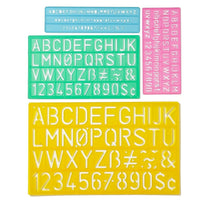 C-THRU - 4 grilles trace-lettres, majuscules, lettres et chiffres, 6 ensembles/paquet-Comprend 4 grilles de lettres en majuscules et de lettres mesurant 1/4 po (6 mm), 1/2 po (1 cm)