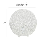 Lampe de table Elegant Designs à paillettes boule de cristal de 10 pouces, blanche-Cordon de 6 pi