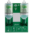 Plum – Petit poste de lavage à support ouvert pour deux bouteilles salines de 500 mL avec œilleton, stérile-2 bouteilles salines Plum de 500 mL avec œilleton