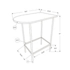 Monarch Specialties - 2376 Bar Maison - Dessus Blanc Et Metal-Dimensions du produit: 35.5 po L x 23.75 po P x 41 po H