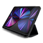 Étui JCPal DuraPro avec porte-crayon pour iPad Pro 12,9" (modèle 2021) - Noir-Noir, résistant aux chocs
