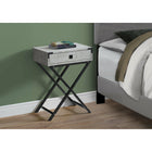Monarch Specialties - 3552 Table D'Appoint - 24 po H/Gris Cimente/Metal Nickel Noir-Garantie limitée de 1 an sur les pièces