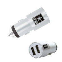 Chargeur de voiture USB double armée américaine avec brise-vitre d'urgence-Chargez jusqu'à 2 appareils à la fois