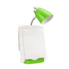 LimeLights -Lampe de bureau organisateur à col de cygne de 18-1 / 2 "avec support et prise de charge - Vert-Tête et base en plastique vert