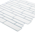 CTG Brands Multi Rectangular Wall Tile, 10" x 10", White, 6 Pack-Carreaux de qualité supérieure: les carreaux de dosseret mural à peler et coller sont faits de plastique PVC de haute qualité, durable et écologique, résistant à l'eau et à la moisissure qui ne jaunit jamais avec le temps