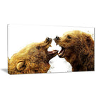 Designart – Imprimé sur toile, combat d’ours, 5 panneaux (PT2314-40-20)-Impression
