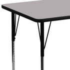 Flash Furniture – Table d’activités rectangulaire, surface stratifiée de 30 x 48 (po) et pattes standards ajustables, gris-Forme : Rectangulaire