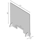 Partition Protège-éternuements Mark Maker, 31,5 "L x 36" H - Acrylique-Disponible avec des pieds en acrylique pour se tenir facilement sur les comptoirs pour une portabilité et une installation rapide sans outils requis.