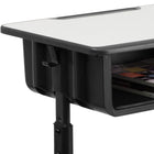 Flash Furniture Bureau d’étudiant avec plateau gris et cadre piédestal noir à hauteur réglable-Dessus en stratifié haute pression de 0,75 po d'épaisseur