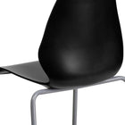 Flash Furniture - Chaise empilable noire de la série HERCULES d’une capacité de 770 lb avec soutien lombaire et cadre argenté-Matériau en polypropylène facile à nettoyer