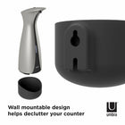 Umbra OTTO - Pompe à savon et solution hydroalcoolique avec fixation murale 250ml, Nickel-Couleur du distributeur de savon/desinfectant : nickel