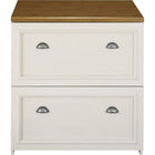 Bush® – Classeur latéral de la collection Fairview, blanc antique-Extensible : Les tiroirs s'ouvrent sur des glissières à roulement pour un accès facile