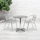 Flash Furniture – Table ronde de 27,5 po en aluminium avec base, intérieur/extérieur (TLH0522)-Patins Glisseurs en plastique