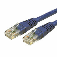 StarTech  Câble de raccordement moulé UTP de catégorie 6 avec connecteur RJ-45 Gigabit, 15 pi, bleu-Les connecteurs en or de 50 microns garantissent une conductivité optimale tout en éliminant les pertes de signaux en raison de l’oxydation ou la corrosion