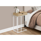 Monarch Specialties - 3775 Table D'Appoint - 25 po H/Naturel/Metal Blanc-Assemblage requis: des instructions illustrees et tout le materiel sont fournis pour plus de commodite (des outils supplementaires peuvent être necessaires)