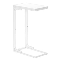 Monarch Specialties - 3478 Table D'Appoint - 25 po H/Blanc/Metal Blanc-Apportez une touche moderne a votre salon, votre bureau, votre salle familiale ou votre piece de detente grace a cette elegante table d'appoint C blanche avec metal blanc.