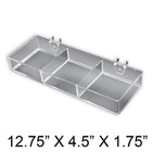 Azar Displays – Plateau à 3 compartiments pour panneau perforé/mur avec lattes, 2/paquet (225503)-Idéal pour mettre en valeur n’importe quel petit article