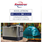 Koolatron - Glacière en acier inoxydable avec ouvre-bouteille - 51 L-Poignées en caoutchouc facilitant le transport