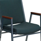 Flash Furniture – Chaise empilable robuste à revêtement et accoudoirs Hercules rembourrée de 3 po, vert à motifs-Rembourrage en tissu vert à motifs