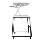 Rocelco - Ensemble rehausseur de bureau de luxe à hauteur ajustable de 40" et support au sol - Blanc / Noir-OREILLET TROU: Pour une gestion des câbles sans tracas, ou pour installer un support de moniteur pour 1, 2 ou 3 moniteurs, tels que le Rocelco DM1, DM2 ou DM3