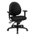 Fauteuil mi-dos multifonction Work Smart avec siège coulissant, noir-Siège et dossier rembourrés