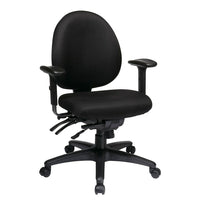 Fauteuil mi-dos multifonction Work Smart avec siège coulissant, noir-Siège et dossier rembourrés