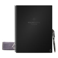 Rocketbook Fusion Smart Portable Réutilisable, format lettre, noir infini-Fini le gaspillage de papier – ce notebook écoresponsable offre 7 modèles de page différents pour la planification, la création de listes, l’établissement d’objectifs, la prise de notes, les croquis et le partage de grandes idées