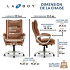 La-Z-boy - Fauteuil de direction Jenkins - 29 1/2 po l x 31 1/2 po P x 45 po à 48 po H - Chameau-Manettes de réglage du siège au bout des doigts