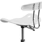 Flash Furniture - Tabouret de dessinateur éclatant de 30,5 po avec siège tracteur, blanc (LF215WHITE)-Réglage pneumatique de la hauteur du siège