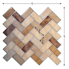 CTG Brands Herringbone Wall Tile, 10" x 10", Brown Stone, 6 Pack-6