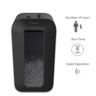 Fellowes - Déchiqueteuse coupe-croisée Powershred LX65-Détruit également les agrafes, les trombones et les cartes de crédit en plastique