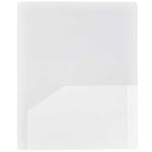 JAM Paper Chemise de présentation 2 pochettes, plastique robuste, 9 x 12 po, clair, 12/paq.-finition : lisse