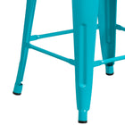 Tabouret de comptoir sans dossier de 24 po, intérieur/extérieur, bleu sarcelle brillant (ET-BT3503-24-CB-GG)-Capacité de poids de 500 lb