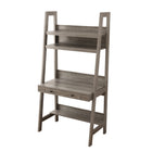 Homenations - Bureau à échelle Barrington avec huche -Modern Ladder Desk avec beaucoup de rangement et d'étagères