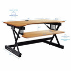 Rocelco - Support de bureau réglable pour clavier assis/debout 32" avec tapis anti-fatigue - Teck-La surface de travail mesure 32 pouces de largeur et 24 pouces de profondeur