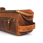 Tolredo Athens Leather Toiletry Bag Dopp Kit - Brown-Habilement fabriqué à la main