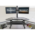 Rocelco - Rehausseur de bureau d'angle réglable assis/debout de 46 po avec support pour double écran - Noir-Surface de travail extra large de 46" et 24" de profondeur