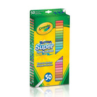 Crayola® – Marqueurs lavables Super pointes, paq./50-Assurez que votre artiste-en-herbe a toujours les couleurs parfaites pour ses dessins et coloriages avec les marqueurs lavables Crayola Super pointes. Ce paquet offre toute une palette de couleurs différentes et chaque marqueur résistant au maculage est doté d'un embout à conception spéciale conique qui permet de tracer des traits épais et minces. Ils sont parfaits pour les enfants âgés de 3 ans et plus, ils disparaissent de la peau et de la plupart des t