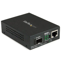 StarTech - Convertisseur de média fibre Gigabit Ethernet avec fente SFP ouverte-Passez d’une connexion Ethernet RJ45 en cuivre à une connexion en fibre optique pour étendre votre réseau de manière rentable