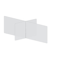 Diviseur de table à 4 voies Mark Maker - 60" L x 30" L x 23,5" H - Acrylique transparent 1/4" - Pas de traversées-Distanciation sociale jusqu'à 4 personnes
