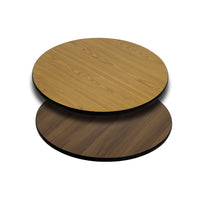 Flash Furniture – Dessus de table rond laminé et réversible de 24 po, naturel ou noix-Ensemble de 2 dessus de table de restaurant
