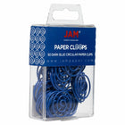 JAM PAPER - Trombones Circulaires Colores, Bleu Fonce, 2 Paquets de 50-Quantite : 50 par boîte; 2 Boîtes