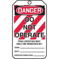 Étiquettes de verrouillage de sécurité, Danger; Do not operate, SAU778, 25/paquet-Langue : anglais
