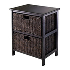 Winsome – Tablette de rangement Omaha avec 2 paniers pliables, noir-Tablette de rangement Omaha, simple avec beaucoup d’espace de rangement et paniers pliables.
