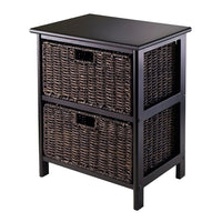 Winsome – Tablette de rangement Omaha avec 2 paniers pliables, noir-Tablette de rangement Omaha, simple avec beaucoup d’espace de rangement et paniers pliables.