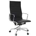 Nicer Furniture - fauteuil de direction à dossier haut - noir-Cuir pleine fleur sur la surface du siège et du dossier. Siège et dossier moulés en mousse