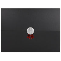 St. James - Porte-certificats/porte-documents - Sceau d'argent avec ruban rouge - noir - paquet de 5-Ajoutez une touche d'élégance, de cérémonie et de sincérité à l'attribution de reconnaissance