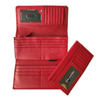 Club Rochelier -  Pochette pour femme avec chéquier et gousset - Rouge-2 fenêtres pour carte d'identité